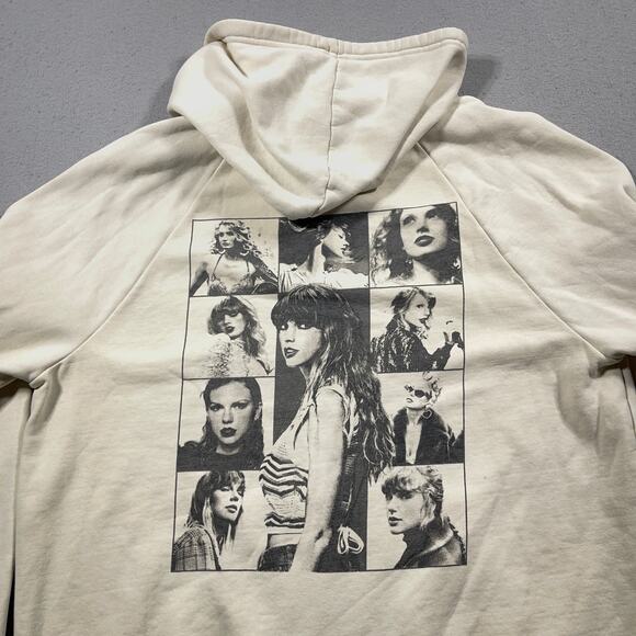 Taylor Swift The Eras Tour Hoodie Large Cream Pullover Graphic Sweatshirt - Picture 8 of 9